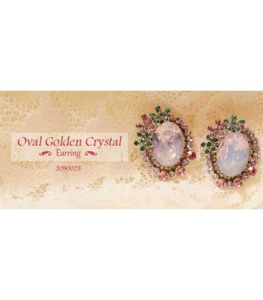 Oval Golden Crystal Earring (2090023)