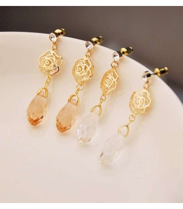 Floral Drop Earrings (Choose Stone) (2050024)