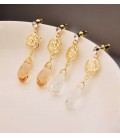 Floral Drop Earrings (Choose Stone) (2050024)