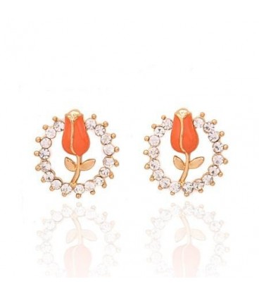 Orange Tulip Earrings (2030029)