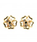 Flower Purple Stones Earrings (2030011)