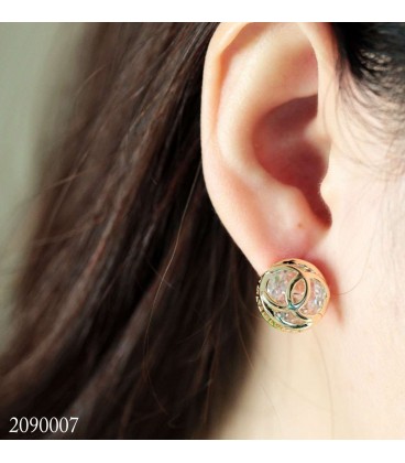 Crystal Ball Gold Earring (2090007)