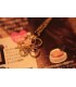 Flowery Pink Rose Necklace (3010002)