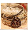 Peach Heart Leopard Bracelet (4050002)
