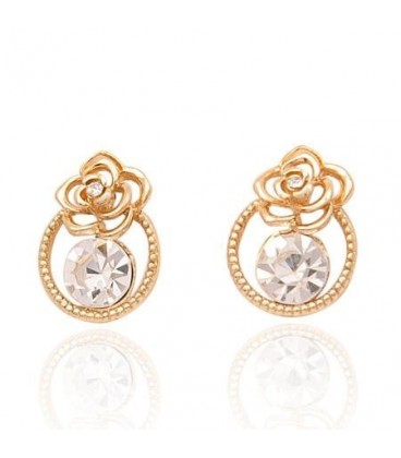 White Crystal Rose Earrings (2030055)