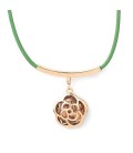 Green Gold Flower Necklace (3030007)